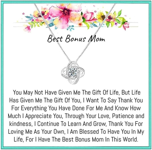 Bonus Mom Stepmom Birthday Gift, Step Mom Necklace, Stepmom Jewelry New Zirconia