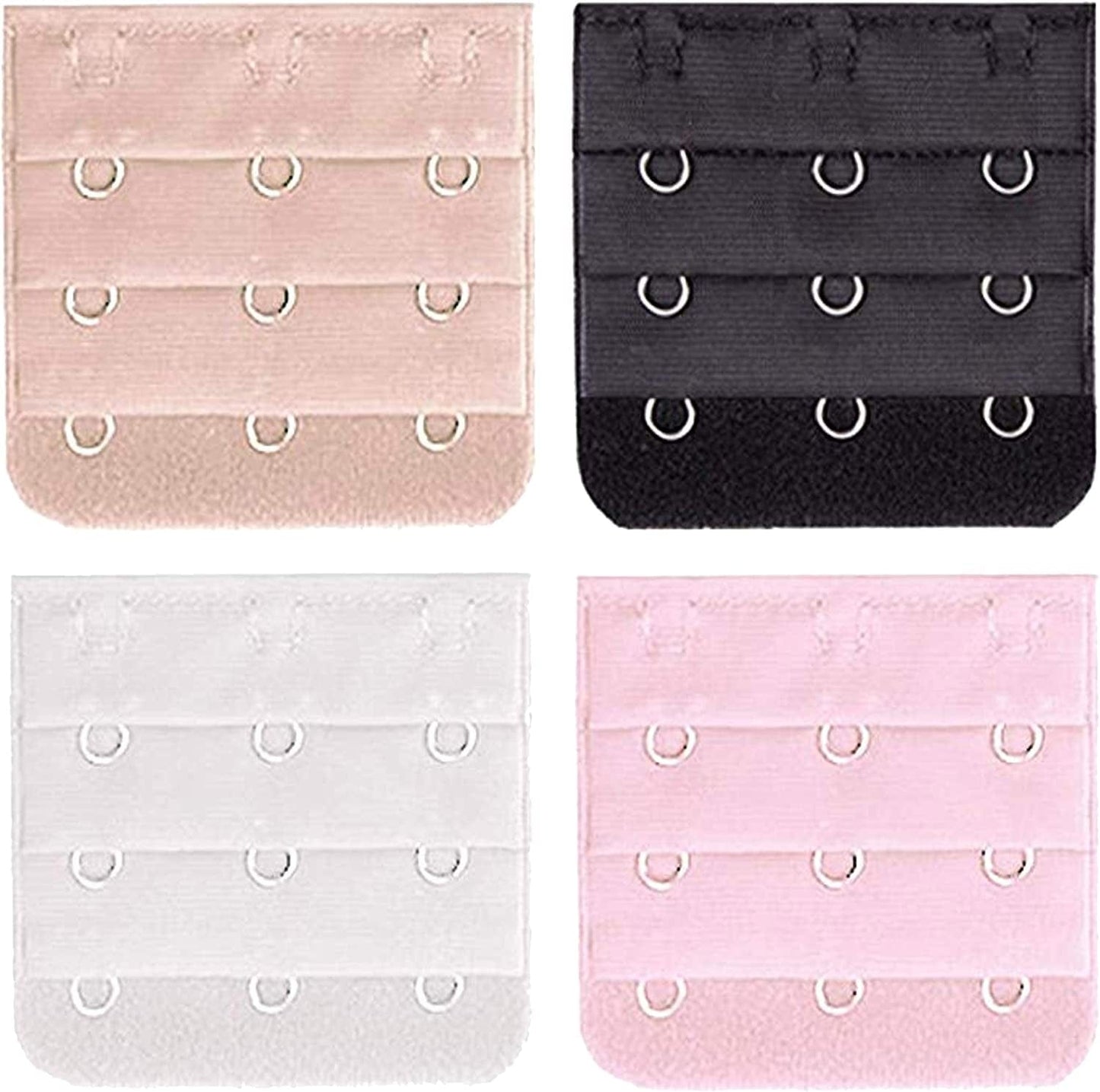 Bra Extender 3 Hook Bra Back Clips Bra Strap Extender Bra Clasp (4Pcs) Mix Color