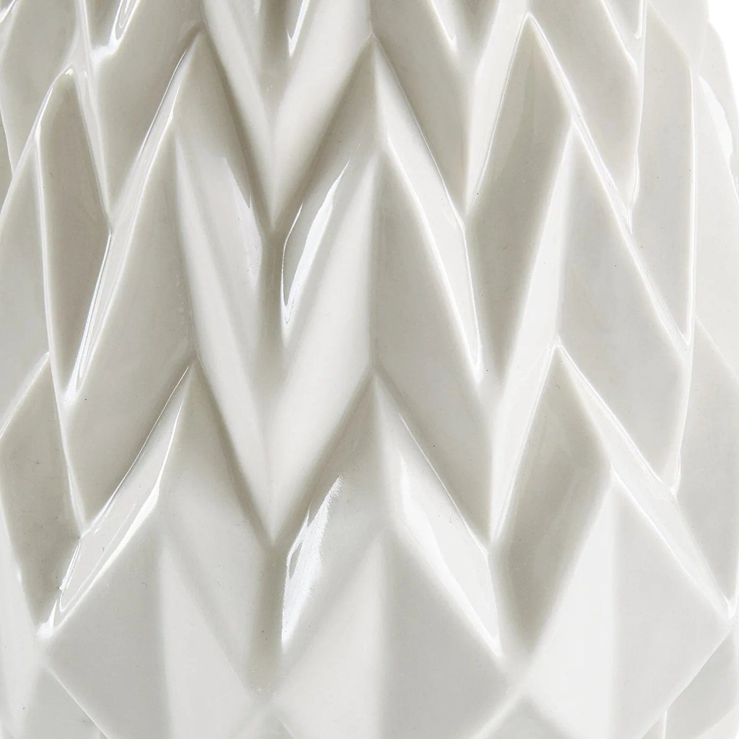 Brand – Rivet Modern Geometric Pattern Decorative Stoneware Vase, Large Centerpiece, 12.25"H, White White / Large