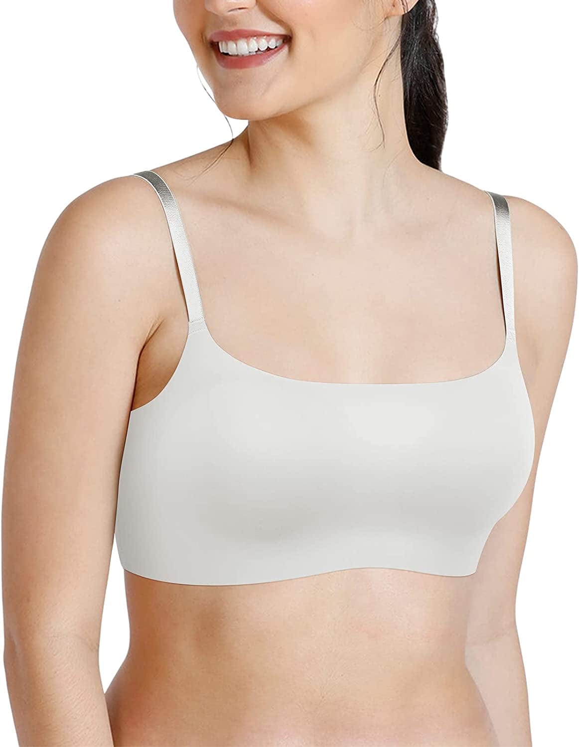 Bras for Women No Underwire Womens Bras Comfort Wireless Bra C: White / Small