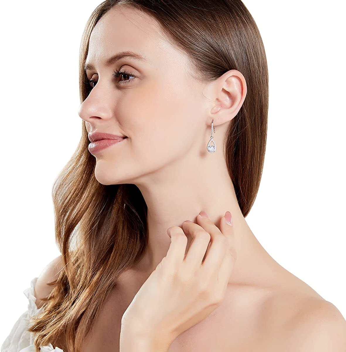 Bridesmaids Gift I Couldn'T Say I Do without You Teardrop Wedding Earrings Cubic Zirconia Dangle Drop Earring Bridesmaid Proposal Gifts Sets