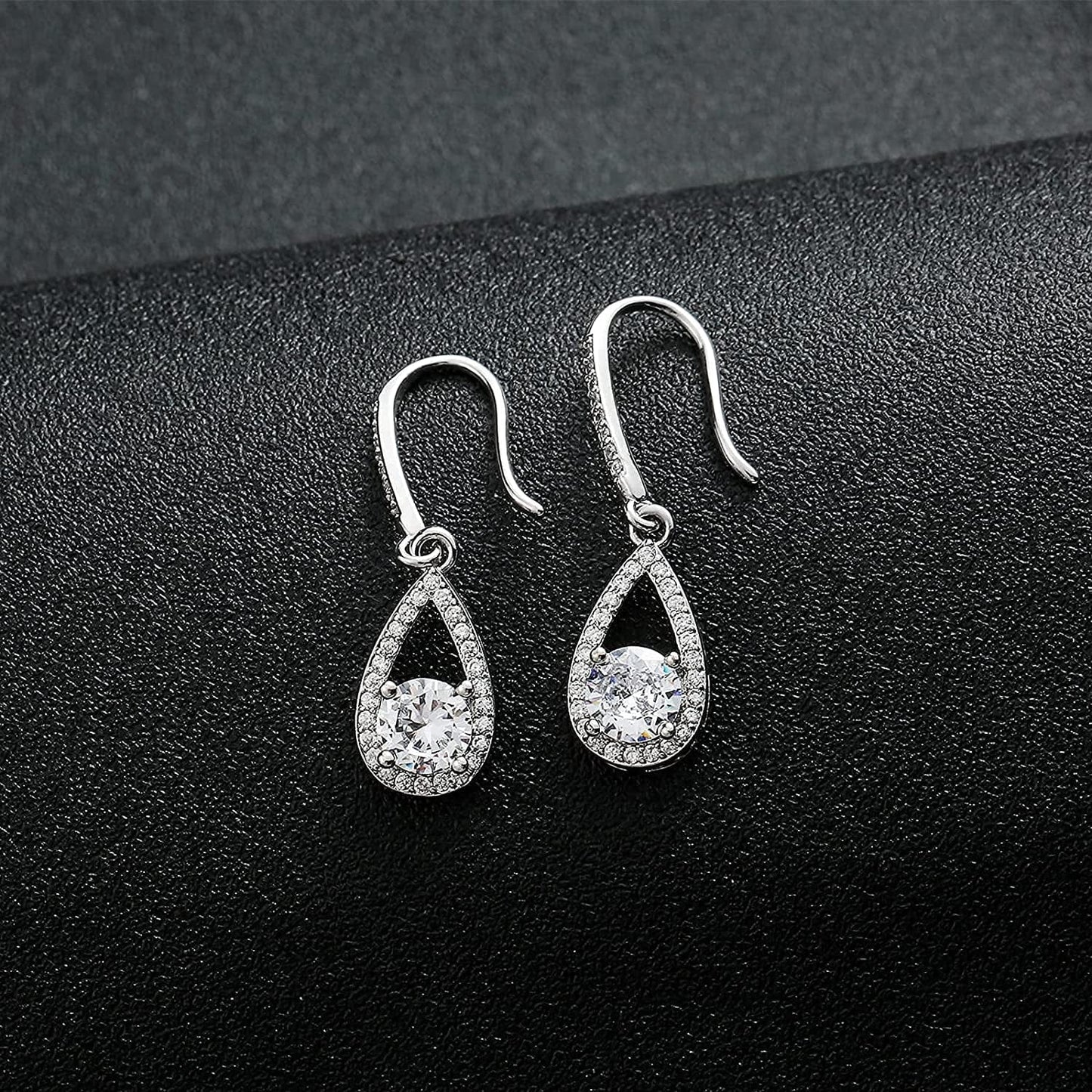 Bridesmaids Gift I Couldn'T Say I Do without You Teardrop Wedding Earrings Cubic Zirconia Dangle Drop Earring Bridesmaid Proposal Gifts Sets