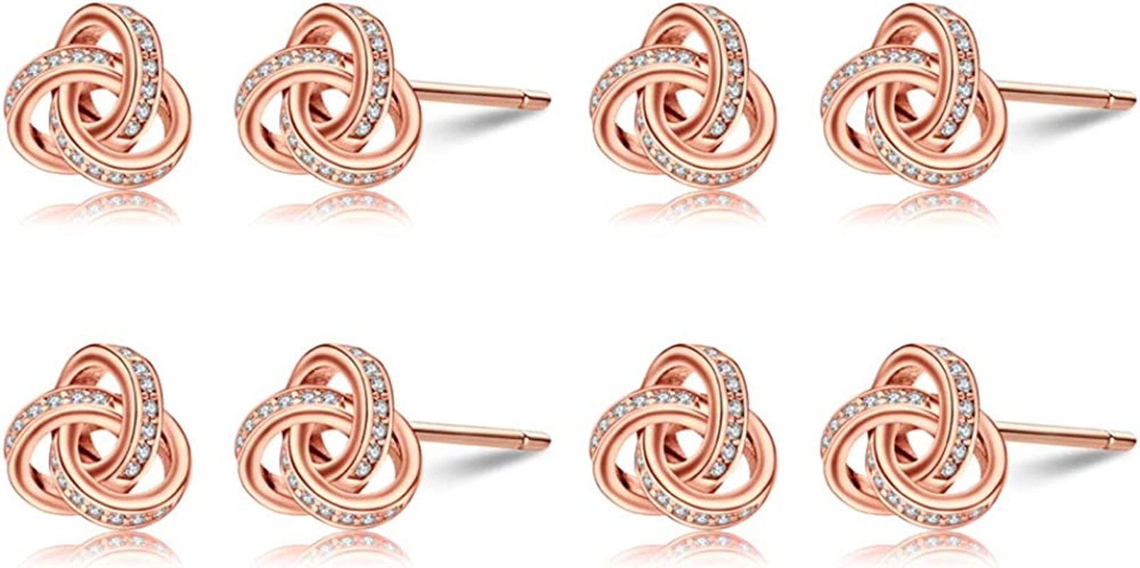 Bridesmaids Gift Set I Couldn'T Tie the Knot without You Wedding Jewelry Stud Earrings Bridesmaids Gifts Love Knot Earrings Rose Gold Proposal Gift Earring Set of 4/6 Earrings-4-sets