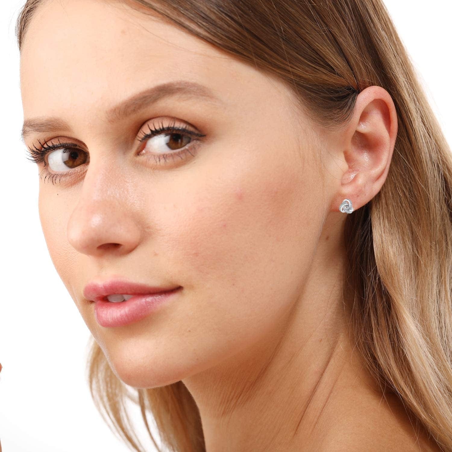 Bridesmaids Gift Set I Couldn'T Tie the Knot without You Wedding Jewelry Stud Earrings Bridesmaids Gifts Love Knot Earrings Rose Gold Proposal Gift Earring Set of 4/6