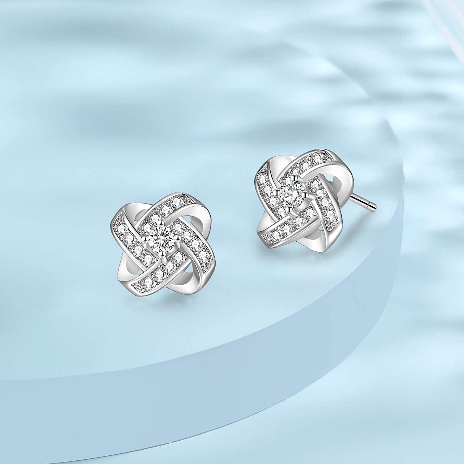 Bridesmaids Gift Set of 6 or 4 Stud Earrings Rose Gold Knot Bridesmaid Earring for Women I CouldnâT Tie a Knot without You Wedding Proposal Hypoallergenic Jewelry