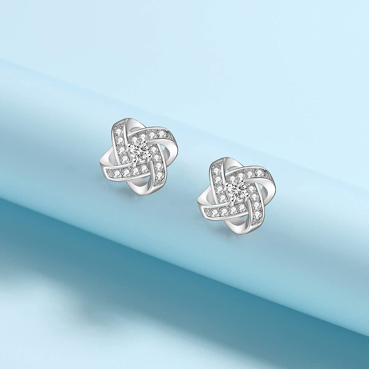 Bridesmaids Gift Set of 6 or 4 Stud Earrings Rose Gold Knot Bridesmaid Earring for Women I CouldnâT Tie a Knot without You Wedding Proposal Hypoallergenic Jewelry