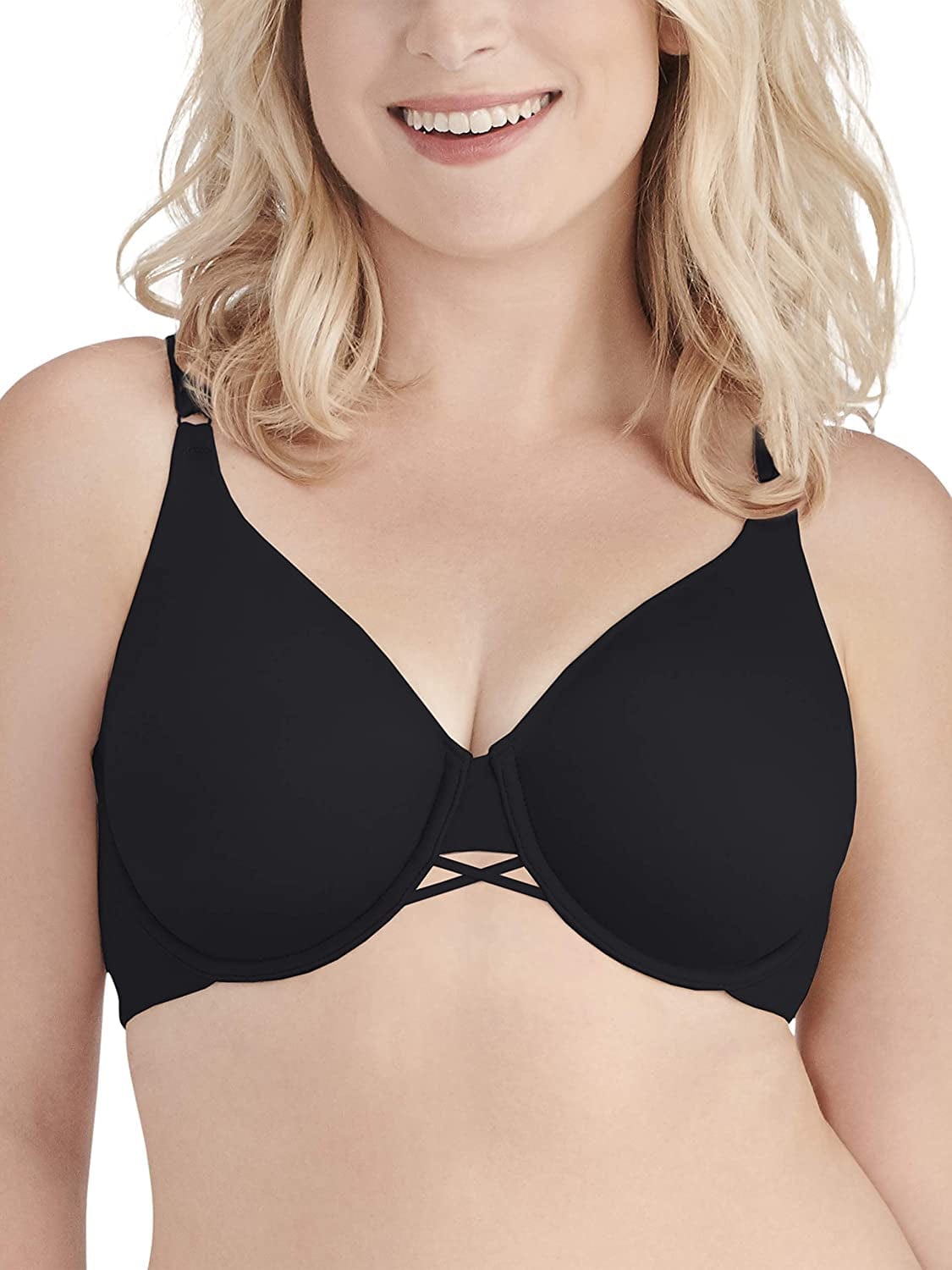 Brilliance by Vanity Fair Women'S Full Figure 2-Ply Back Smoothing Underwire Bra 76571 Midnight Black / 40C