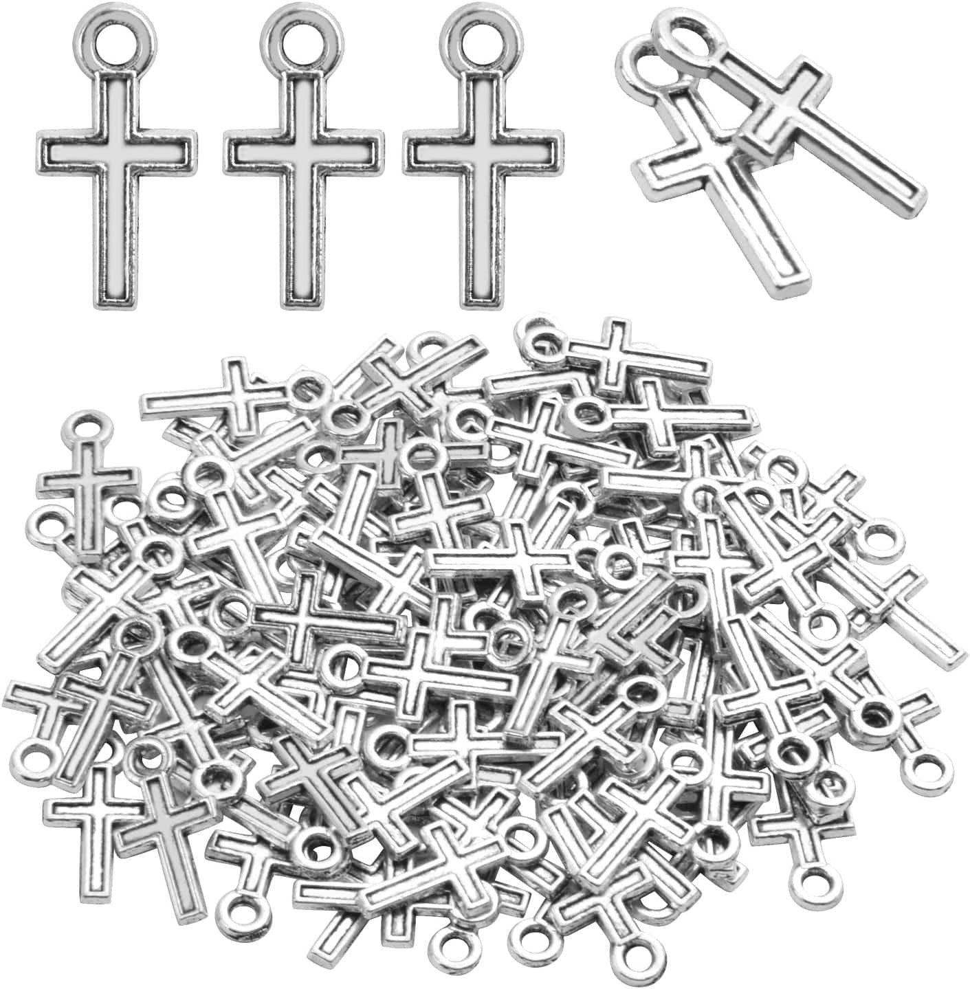Bronagrand 25 Pieces Mixed Crosses Charms Pendants Jewelry Findings for Making Bracelet and Necklace Silver3