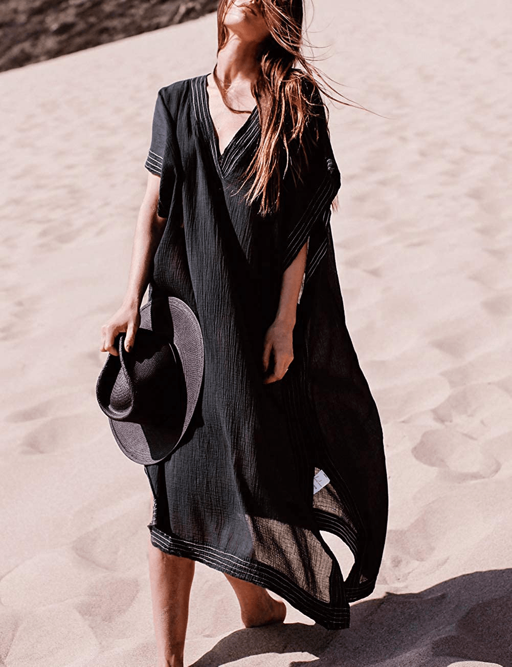 Bsubseach Women Beachwear Turkish Kaftans Long Swimsuit Cover up Caftan Beach Dress Apparel & Accessories > Clothing > Swimwear Kylie Max