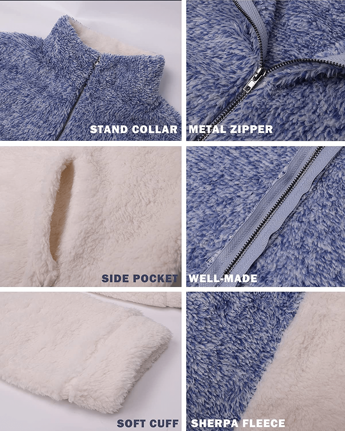BTFBM Women Sherpa Pullover Quarter Zip Long Sleeve Fluffy Soft Fleece Jackets Sweaters Sweatshirts Hoodies Outwear Coat Apparel & Accessories > Clothing > Activewear Kylie Max