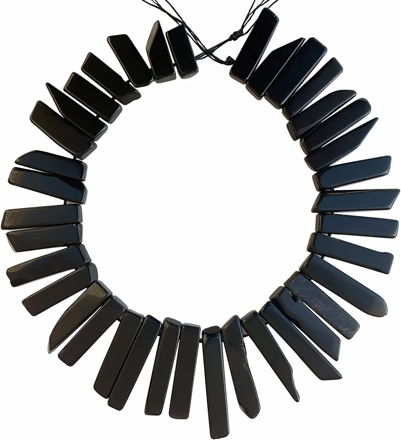 Bulk Real Natural Crystal Stone Charms for Jewelry Making, 30+ Pcs Mix Color Healing Crystal Sticks for Pendants. Assorted Crystal Points Strand Drilled for Craft. Black Obsidian