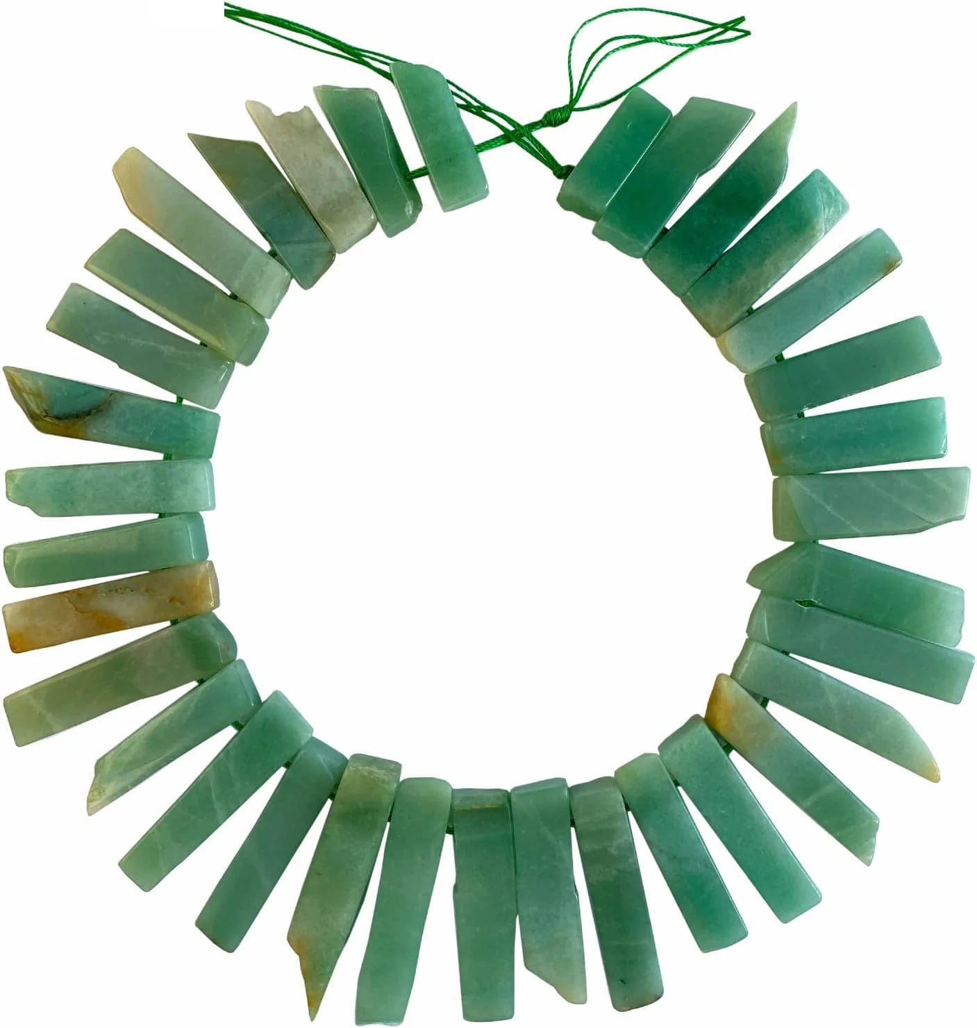 Bulk Real Natural Crystal Stone Charms for Jewelry Making, 30+ Pcs Mix Color Healing Crystal Sticks for Pendants. Assorted Crystal Points Strand Drilled for Craft. Green Aventurine