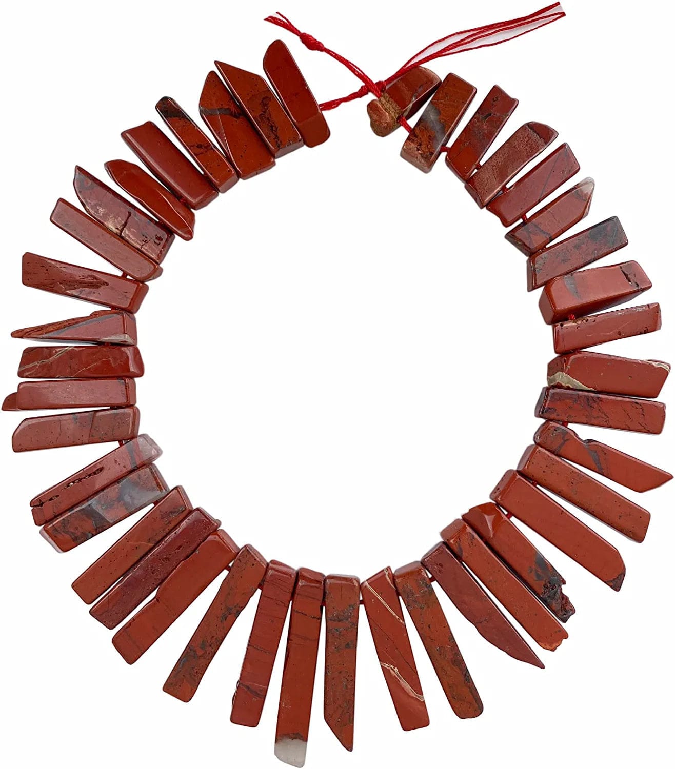 Bulk Real Natural Crystal Stone Charms for Jewelry Making, 30+ Pcs Mix Color Healing Crystal Sticks for Pendants. Assorted Crystal Points Strand Drilled for Craft. Red Jasper