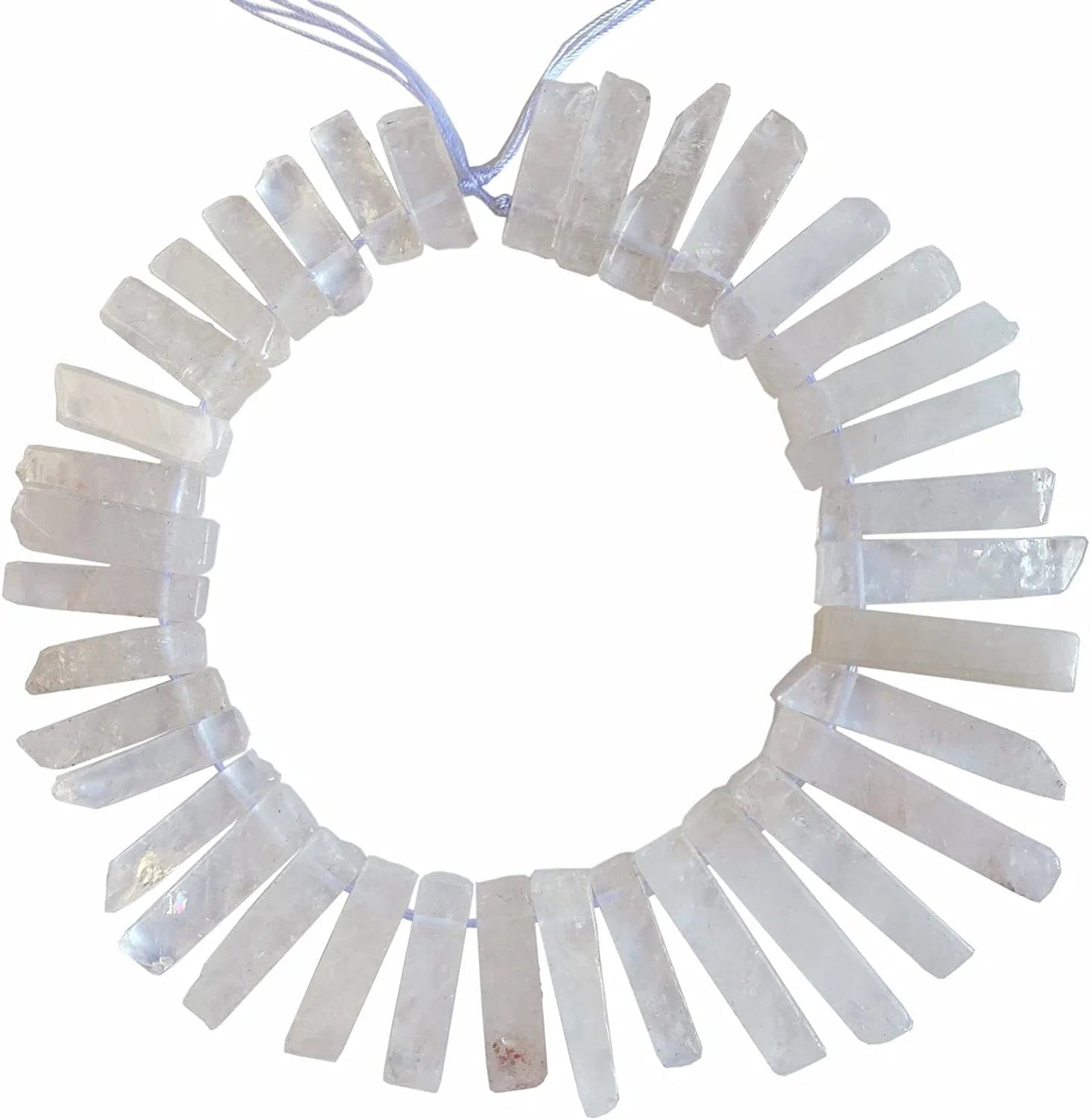 Bulk Real Natural Crystal Stone Charms for Jewelry Making, 30+ Pcs Mix Color Healing Crystal Sticks for Pendants. Assorted Crystal Points Strand Drilled for Craft. Clear Quartz