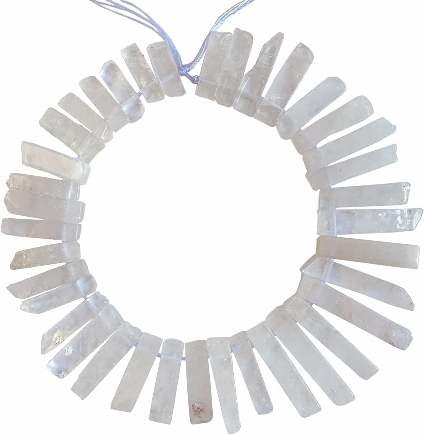 Bulk Real Natural Crystal Stone Charms for Jewelry Making, 30+ Pcs Mix Color Healing Crystal Sticks for Pendants. Assorted Crystal Points Strand Drilled for Craft. Clear Quartz