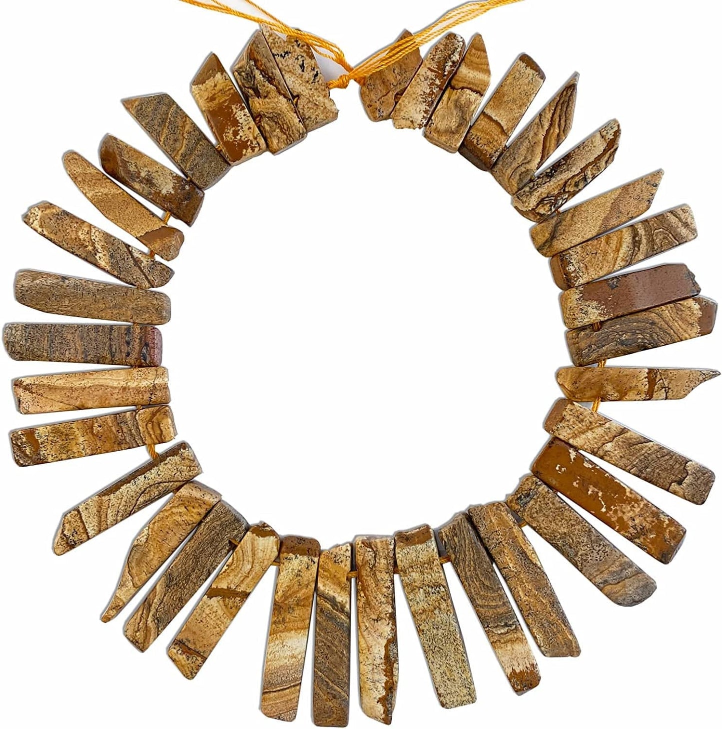 Bulk Real Natural Crystal Stone Charms for Jewelry Making, 30+ Pcs Mix Color Healing Crystal Sticks for Pendants. Assorted Crystal Points Strand Drilled for Craft. Picture Jasper