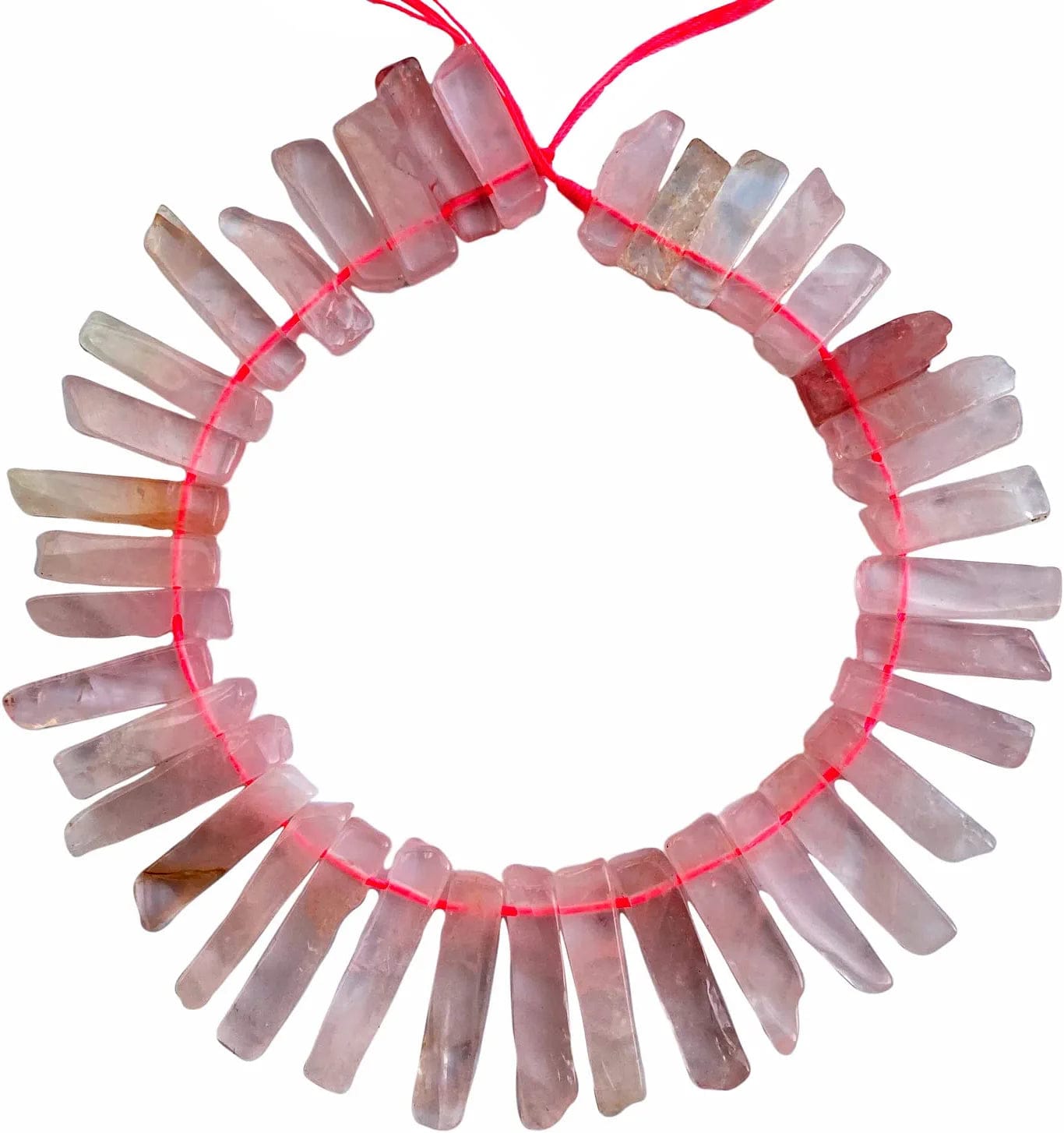 Bulk Real Natural Crystal Stone Charms for Jewelry Making, 30+ Pcs Mix Color Healing Crystal Sticks for Pendants. Assorted Crystal Points Strand Drilled for Craft. Rose Quartz