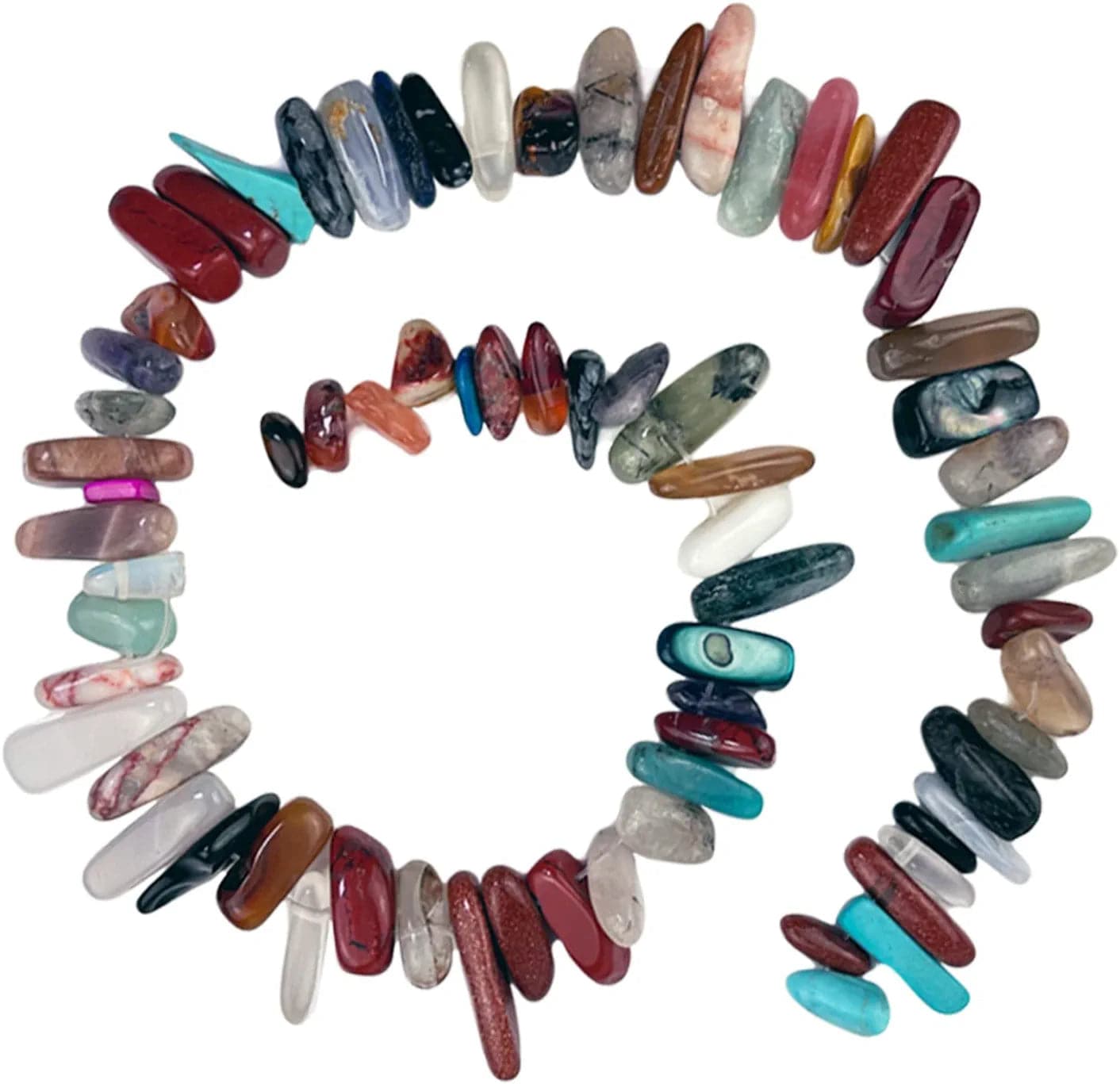 Bulk Real Natural Crystal Stone Charms for Jewelry Making, 30+ Pcs Mix Color Healing Crystal Sticks for Pendants. Assorted Crystal Points Strand Drilled for Craft. Small Mixed Color Beads