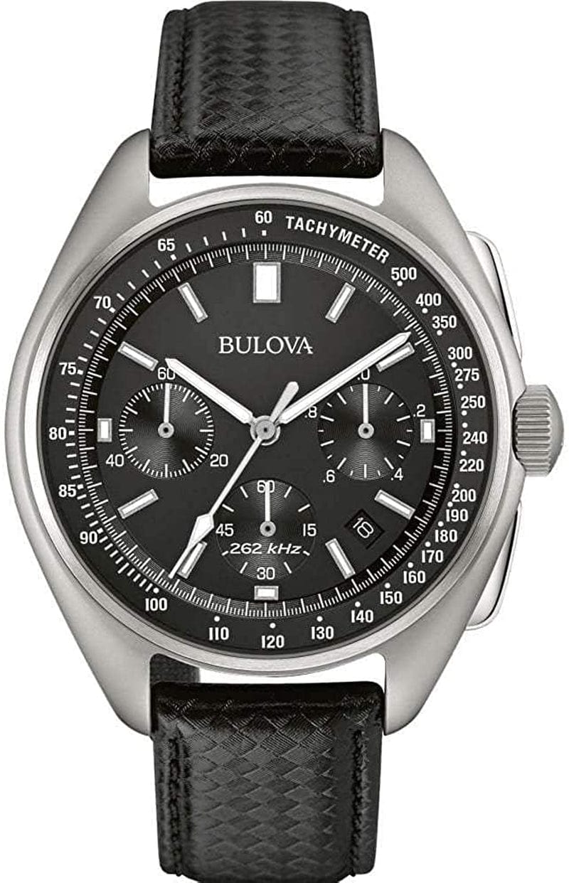 Bulova Men'S Archive Series Lunar Pilot 6-Hand Chronograph High Performance Quartz Stainless Steel and Black Nylon Strap Watch Set, Sapphire Crystal Style: 96B251