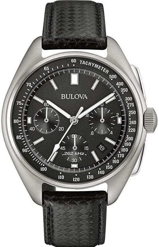 Bulova Men'S Archive Series Lunar Pilot 6-Hand Chronograph High Performance Quartz Stainless Steel and Black Nylon Strap Watch Set, Sapphire Crystal Style: 96B251