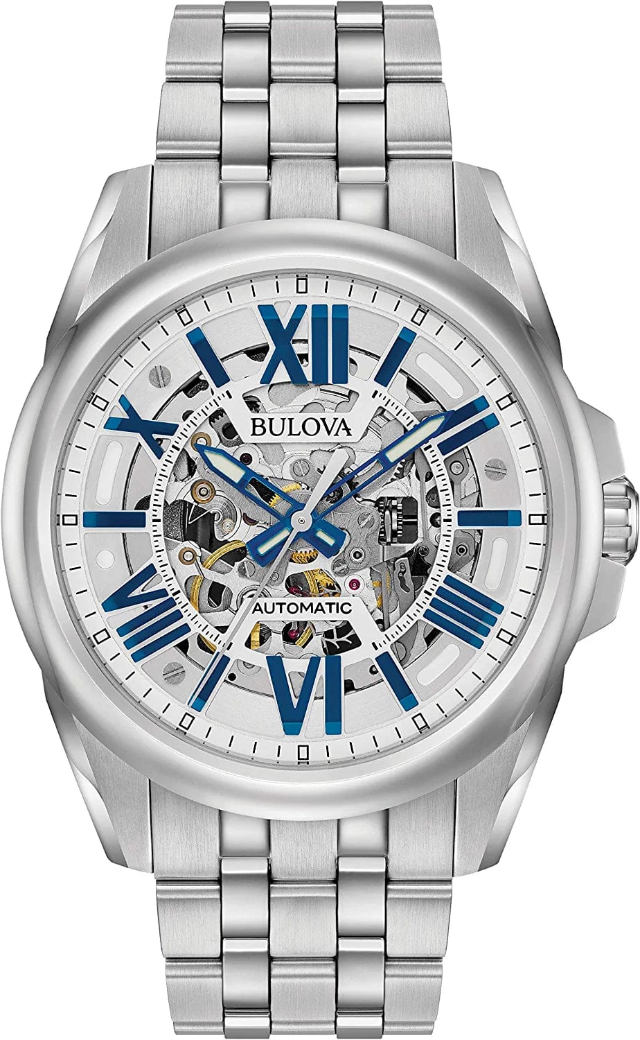 Bulova Men'S Automatic Open Aperture Watch, 43Mm Silver Tone / Classic Sutton Automatic Silver-Tone Stainless Steel Bracelet