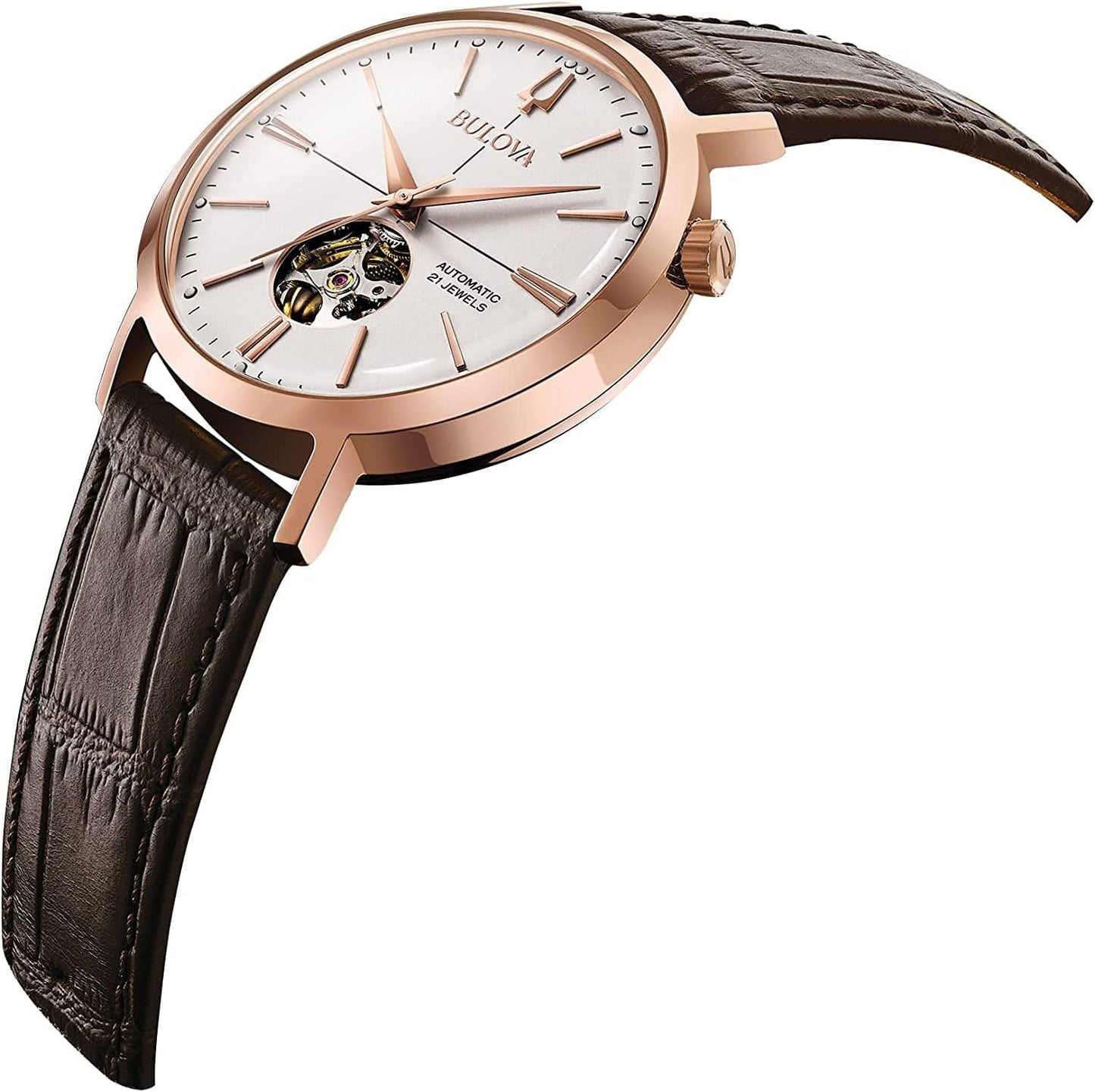 Bulova Men'S Classic Automatic Aerojet Strap Watch with Open Aperture
