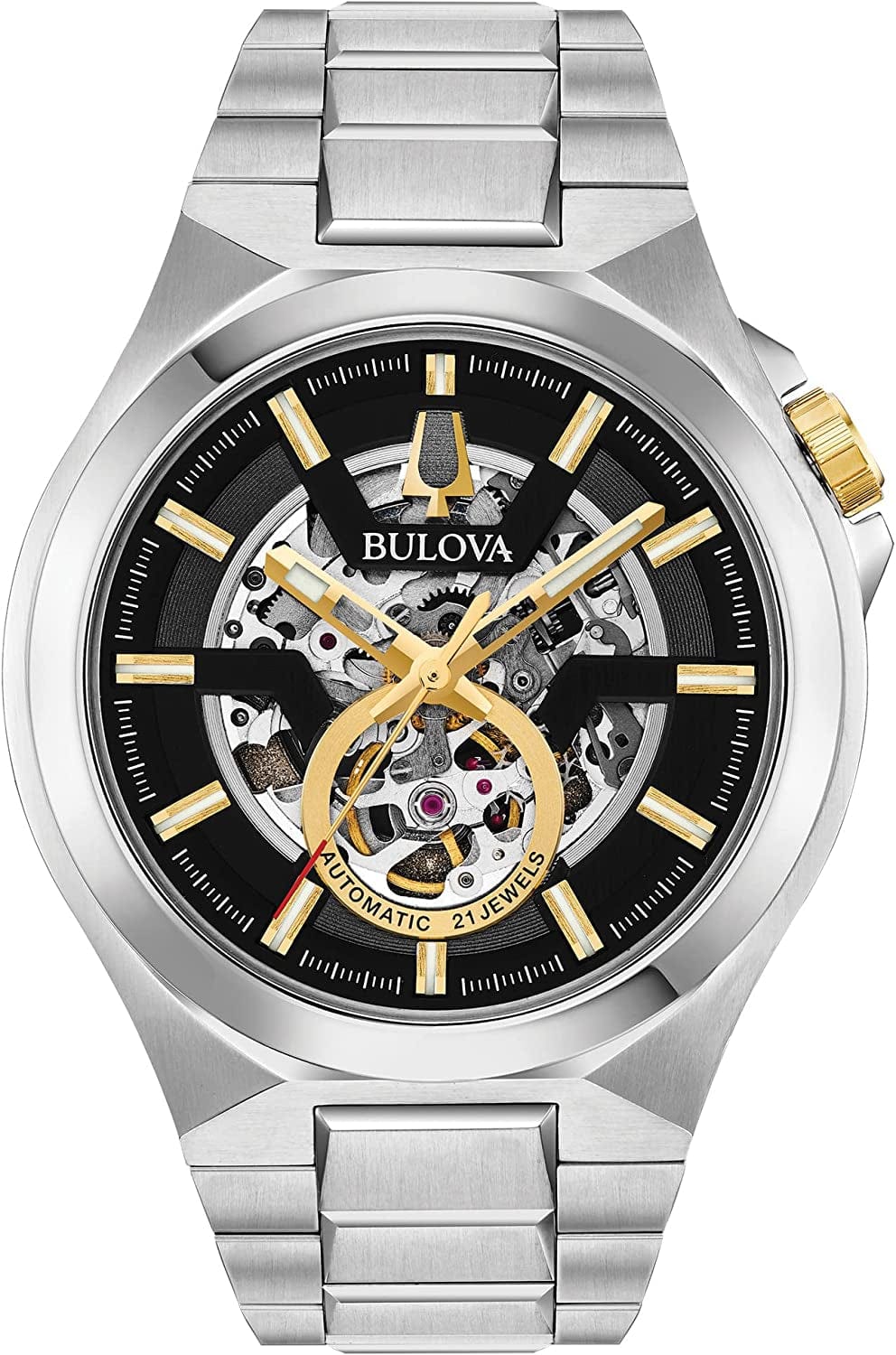 Bulova Men'S Classic Maquina Automatic Open Aperture Watch Silver Tone / Maquina
