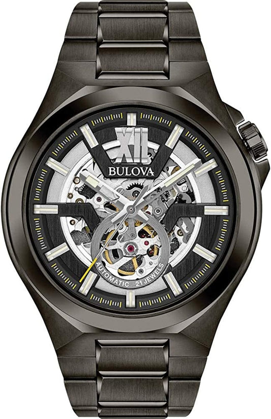 Bulova Men'S Classic Maquina Automatic Open Aperture Watch Gunmetal / Maquina