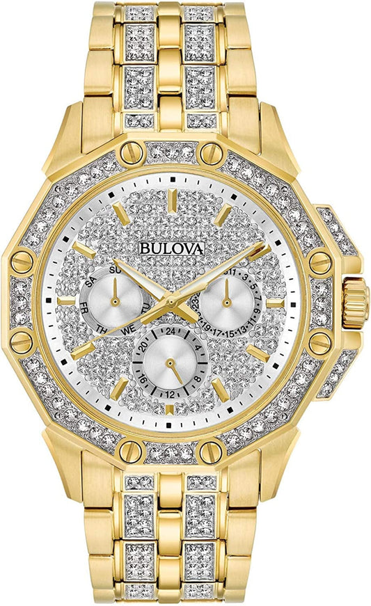Bulova Men'S Crystal Octava Watch Crystal Octava / Crystal Quartz Gold-Tone Stainless Steel Two-Tone Stainless Steel Bracelet Crystal