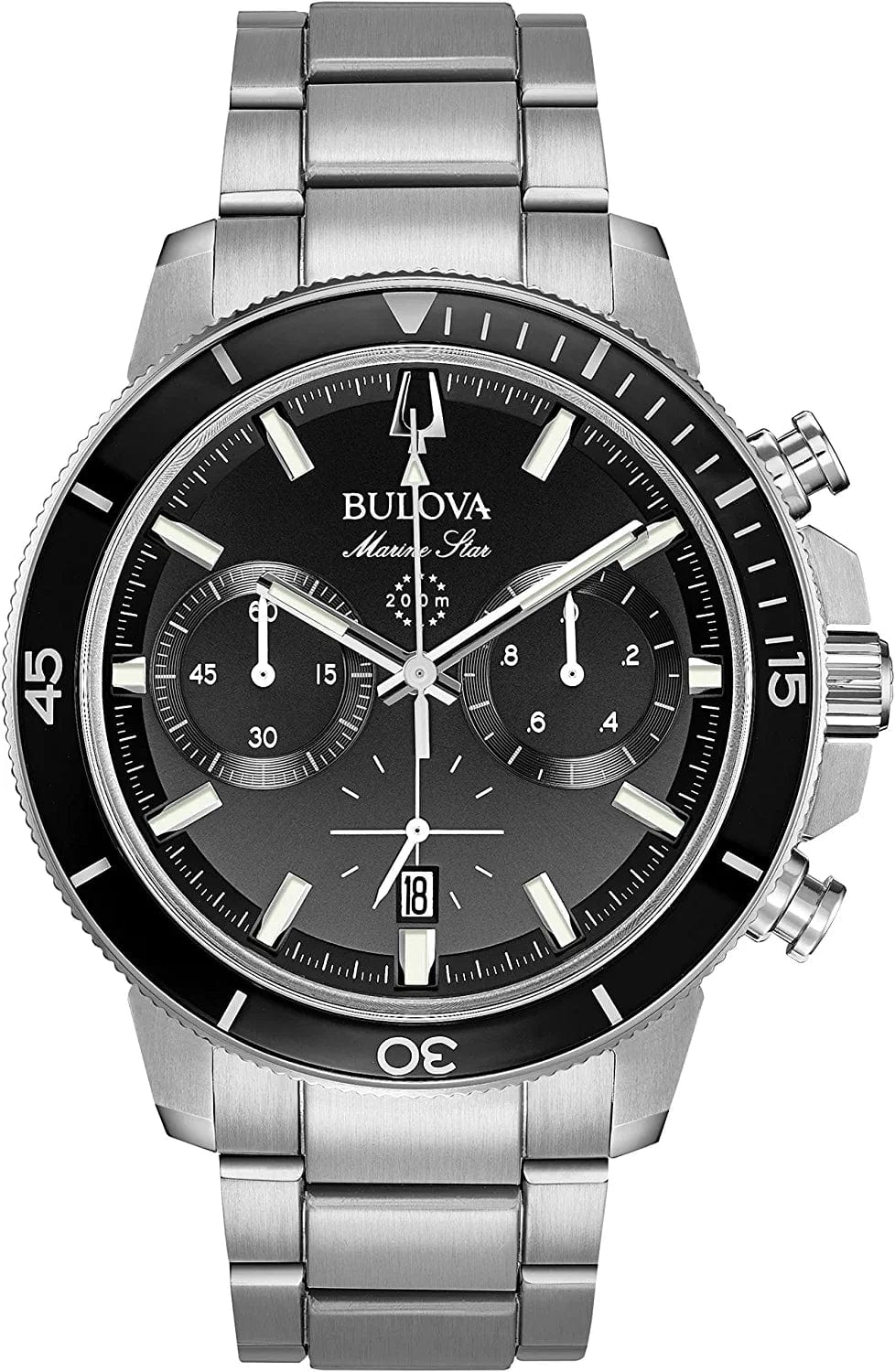 Bulova Men'S Watch Silver Tone/Black
