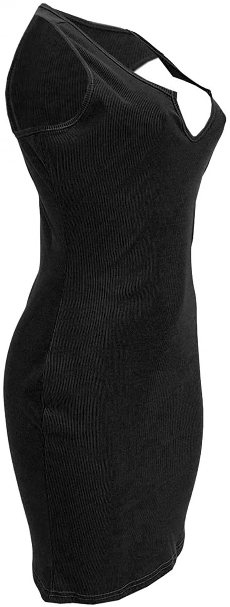 Burband Womens Ribbed V Neck Sleeveless Tank Dresses Basic Bodycon Mini Dress Solid Scoop Neck Summer Tank Shirt Dresses Apparel & Accessories > Clothing > Underwear & Socks > Shapewear Burband