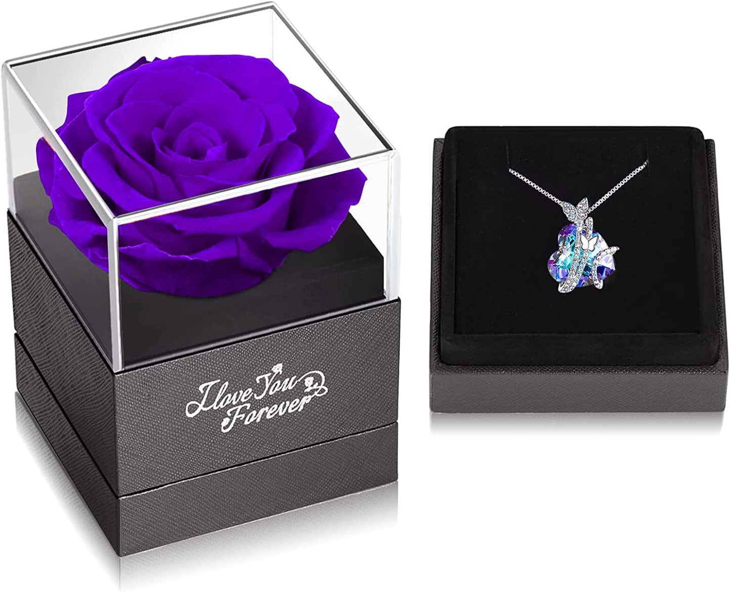 Butterfly Necklaces for Women, Christmas Gifts for Mom Wife Grandma,Anniversary Birthday Gifts for Her, Love Heart Jewelry