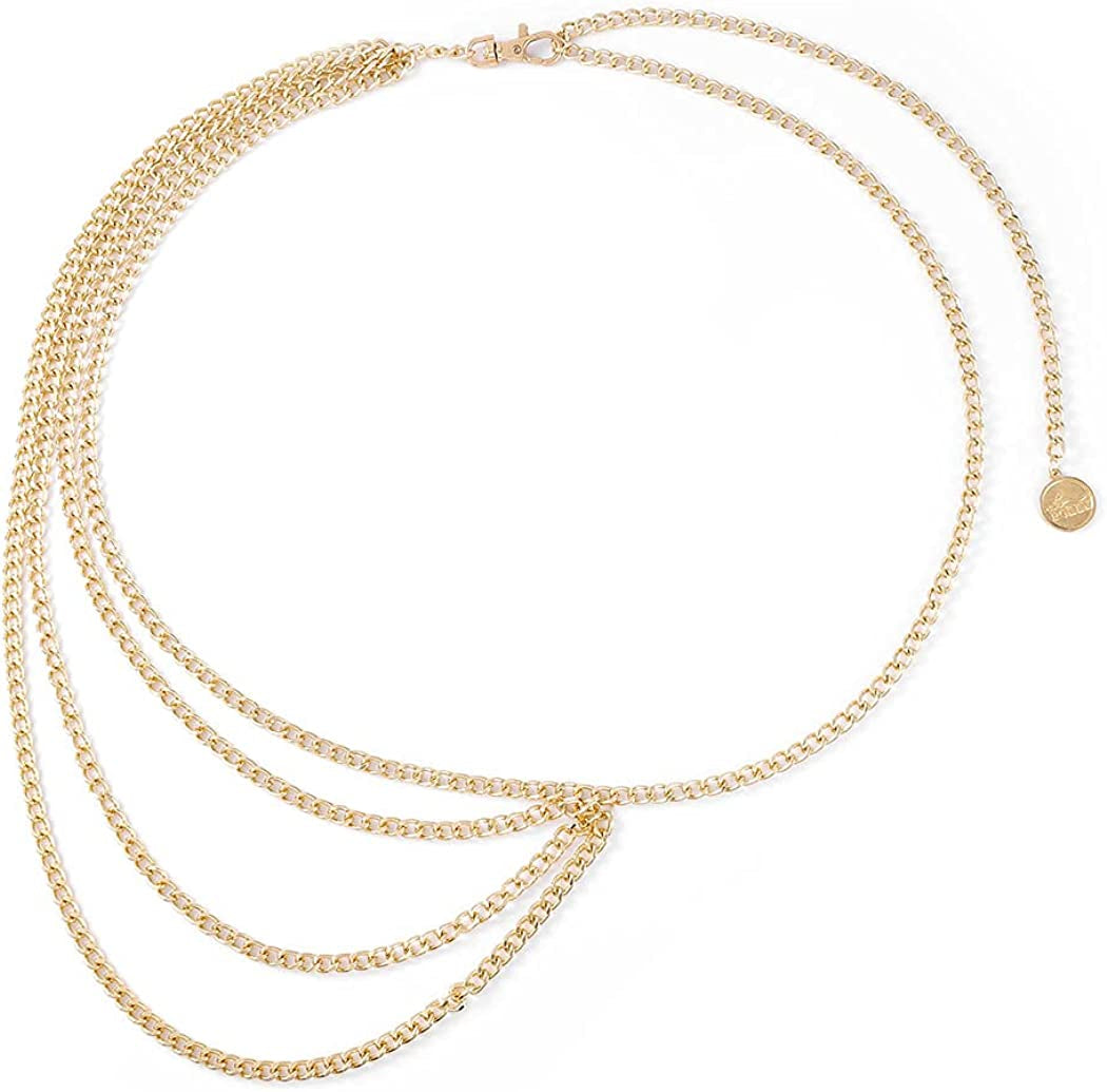 Victray Gold Belly Waist Chain Beach Layered Body Chains Fashion Waist Jewelry Nightclub Body Accessory for Women and Girls Apparel & Accessories > Jewelry > Body Jewelry Victray