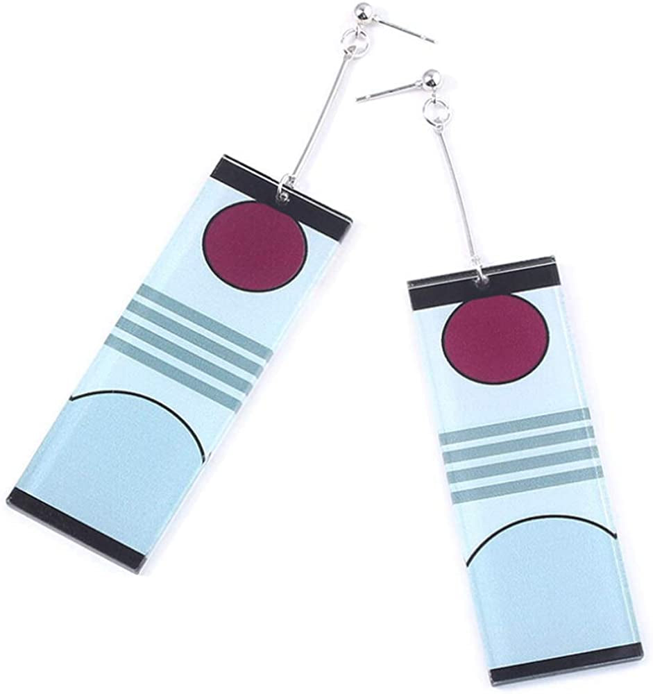 Demon Slayer Tanjiro &Hanafuda Earrings, Acrylic Earrings, Kimetsu No Yaiba Cosplay Anime Earrings Apparel & Accessories > Jewelry > Earrings FunMular ear stud A
