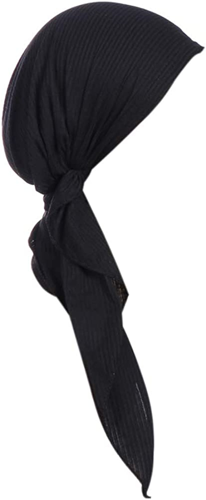 Fxhixiy Womens Turban Chemo Hat Head Scarves Slip-On Pre-Tied Headwear Bandana Sleep Hair Cover Apparel & Accessories > Clothing Accessories > Headwear Fxhixiy Black