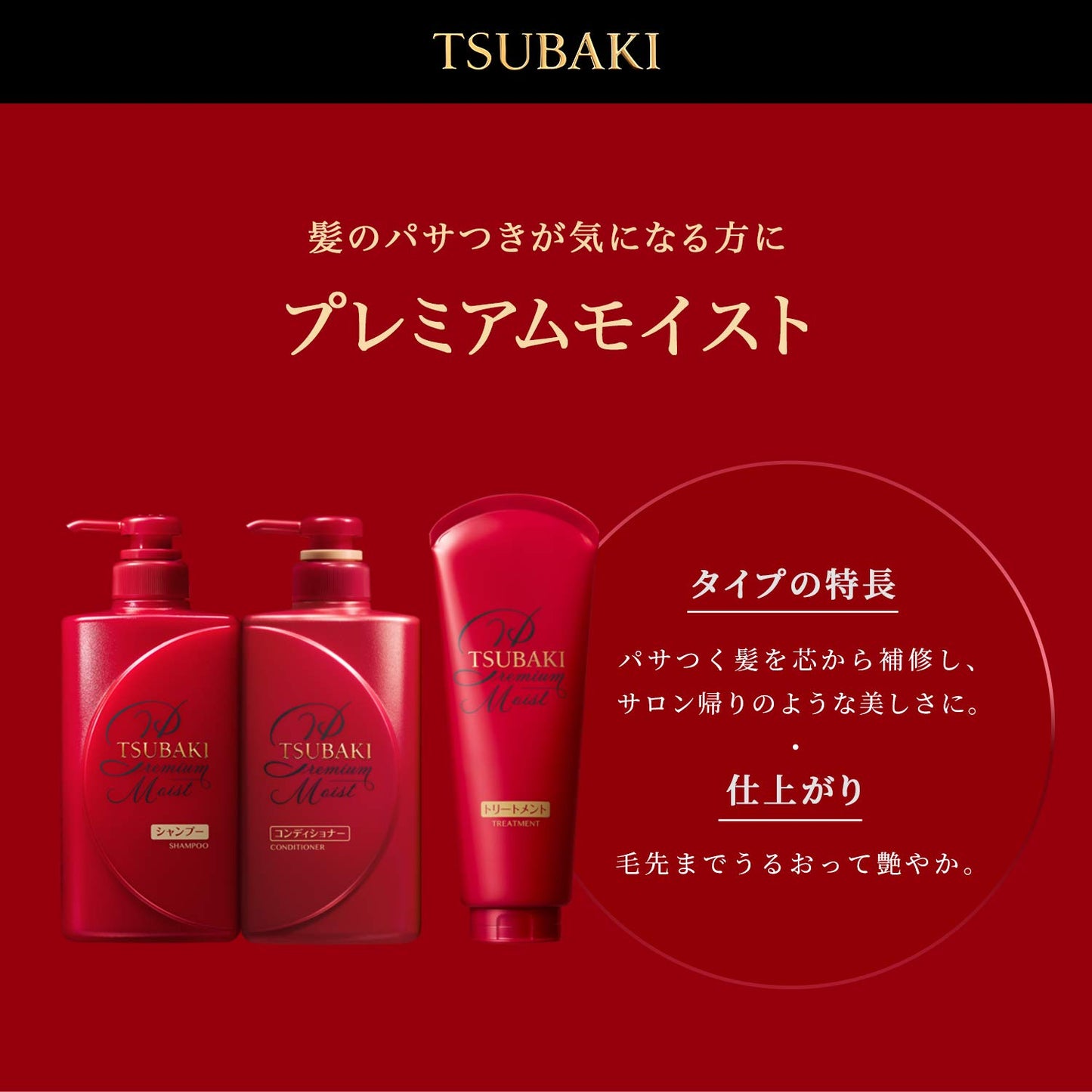 Tsubaki Premium Hair Care Kit- Moist 490Ml Shampoo +490 Ml Conditioner Health & Beauty > Personal Care > Hair Care Shiseido