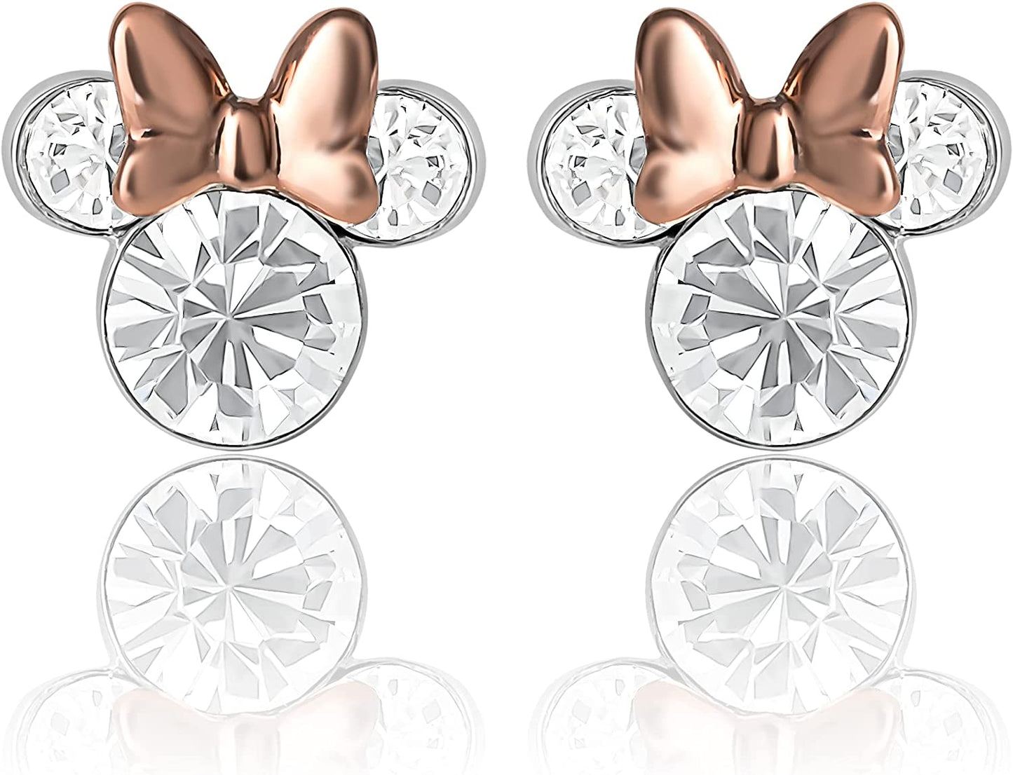Disney Womens Minnie Mouse Birthstone Stud Earrings - Minnie Mouse Earrings - Birthstone Jewelry - Disney Jewelry Apparel & Accessories > Jewelry > Earrings Disney April-Two Tone