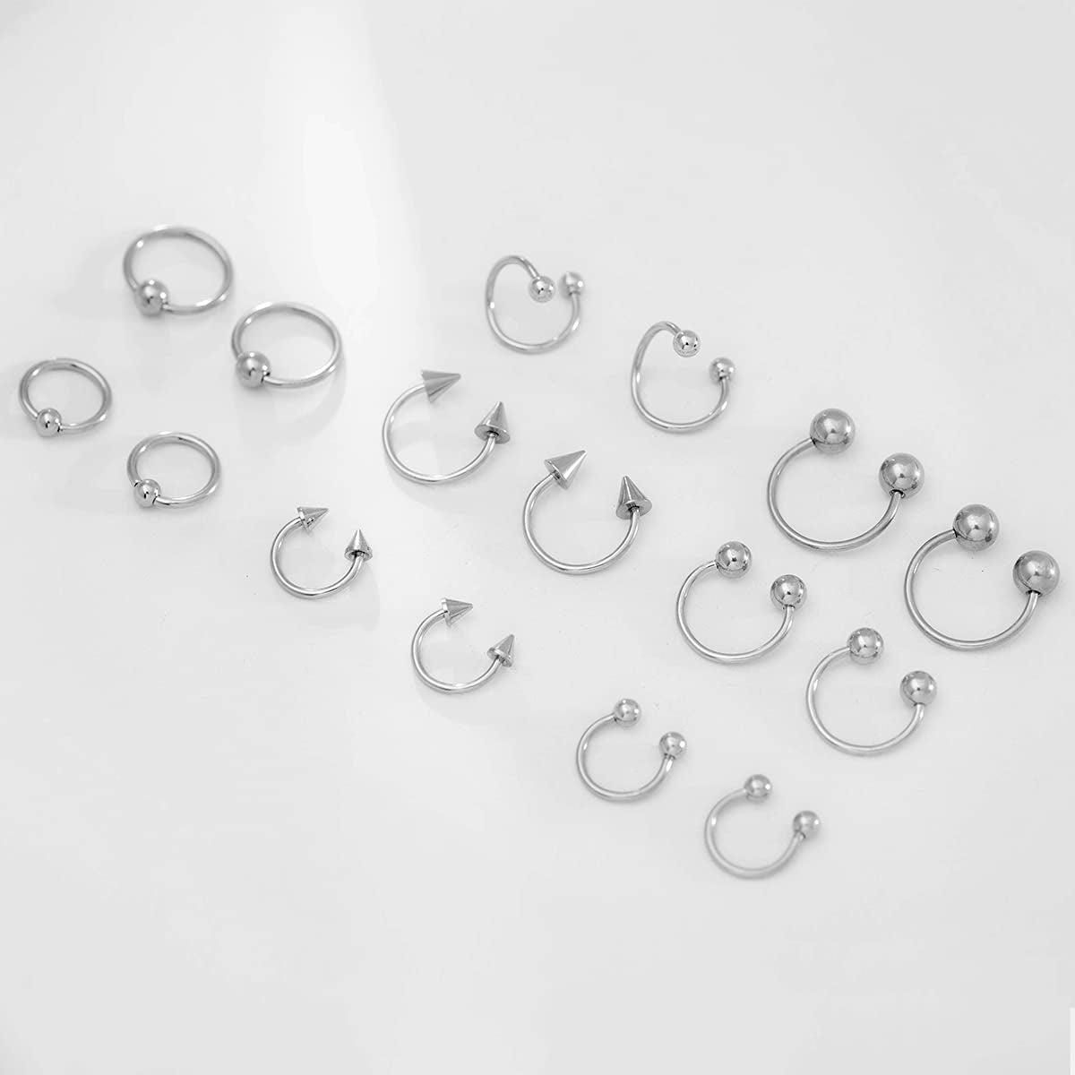 IPINK Piercing Kit 14G-16G Rainbow Surgical Steel Body Piercing Belly Button,Tongue, Eyebrow, Nipple, Lip, Nose, Chi Gauge Apparel & Accessories > Jewelry > Body Jewelry IPINK