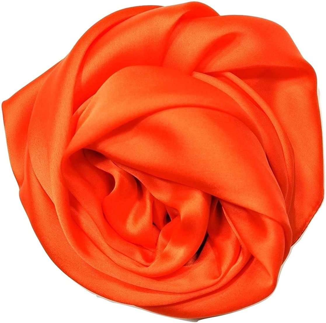 Shanlin Silk Feel Long Satin Patterned & Solid Color Scarves for Women in Gift Box Apparel & Accessories > Clothing Accessories > Scarves & Shawls Shanlin Solid Color: Orange