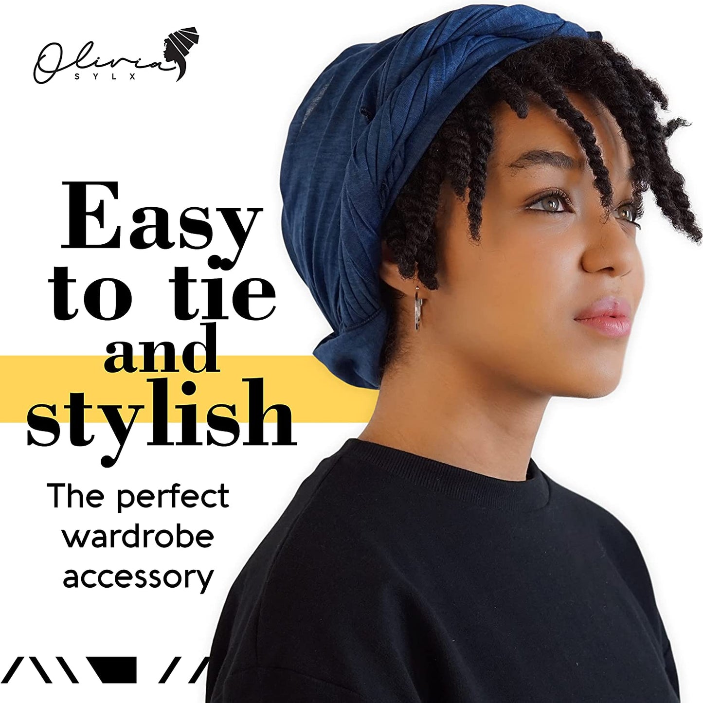 Head Wrap for Black Women - African Hair Wrap & Hair Scarf - Jersey Hair Turbans for Women - Soft & Breathable Headwrap Apparel & Accessories > Clothing Accessories > Bandanas & Headties Olivia Sylx