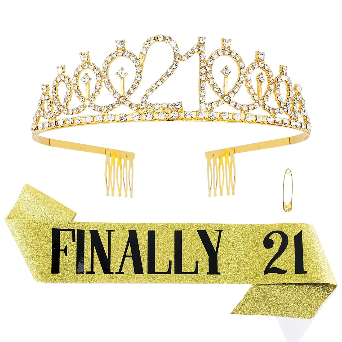 Sweet 16 Birthday Decorations Purple, 16Th Birthday Gifts for Girls, Sweet 16 Crown and Sash, 16Th Birthday Sash, Sweet 16 Sash and Tiara, Birthday Girl, Happy 16Th Birthday Party Supplies Cake Topper Apparel & Accessories > Clothing Accessories > Sashes CIEHER 21th Sash & Tiara Set