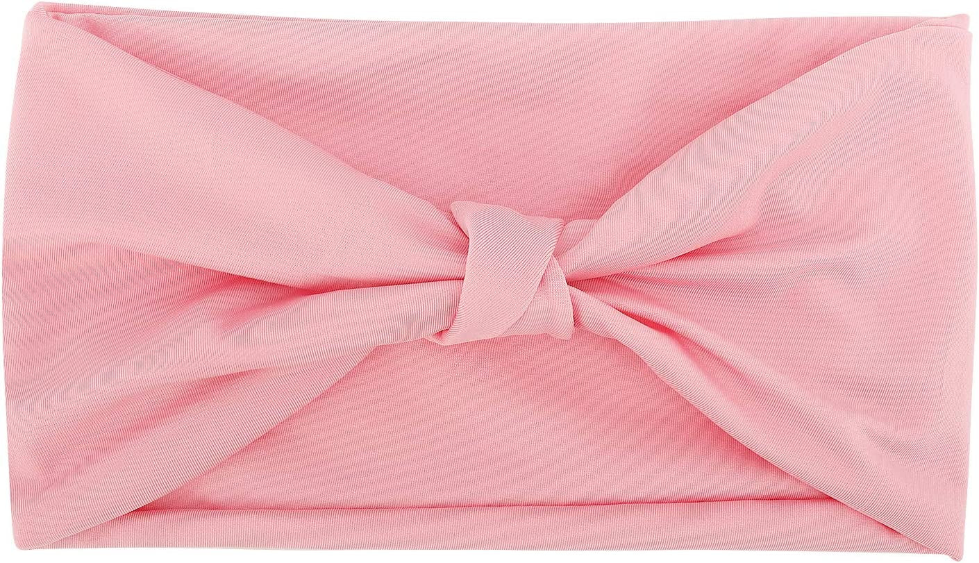 Moko Headband for Women, Versatile Turban Headband Hair Wrap Multi-Style Casual Sports Headwear, Stretchy Breathable Moisture Wicking Microfiber Head Wrap for Workout, Running, Yoga Apparel & Accessories > Clothing Accessories > Bandanas & Headties MoKo Pink Elastic