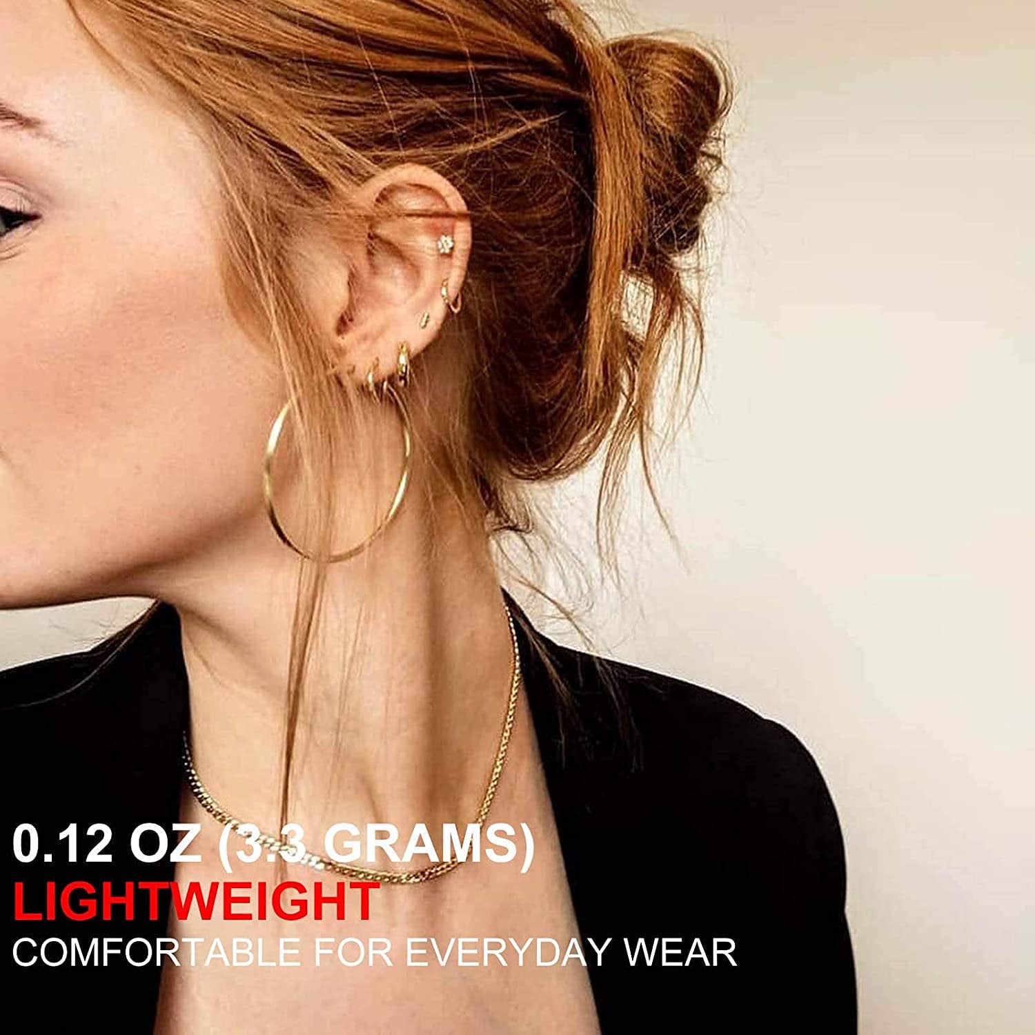 Gacimy Gold Hoop Earrings for Women 14K Real Gold Plated Hoops with 925 Sterling Silver Post Apparel & Accessories > Jewelry > Earrings Gacimy