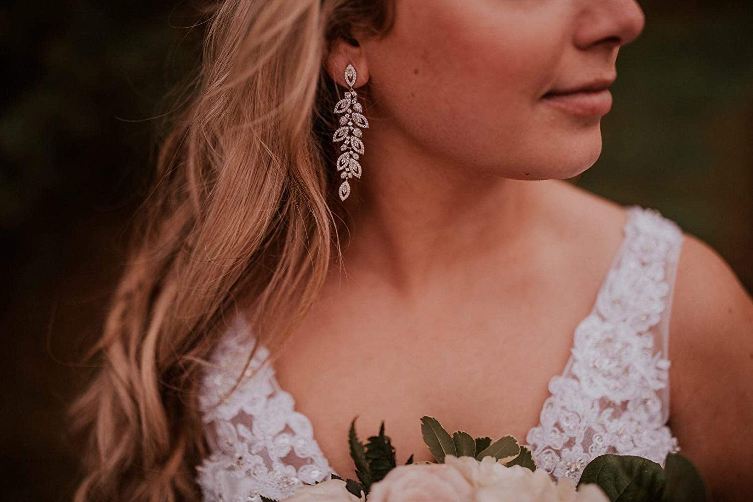 SWEETV Wedding Bridal Chandelier Earrings, Crystal Rhinestone Drop Dangle Earrings for Women Brides Apparel & Accessories > Jewelry > Earrings SWEETV