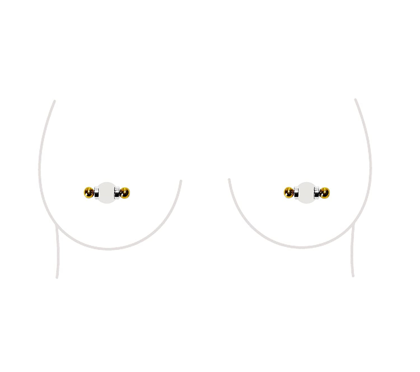 Non-Piercing Nipple Ring Magnetic Barbell Stud Fake Body Jewelry for Women (B - Black (Regular)) Apparel & Accessories > Jewelry > Body Jewelry All Body Art B - Regular (Gold)