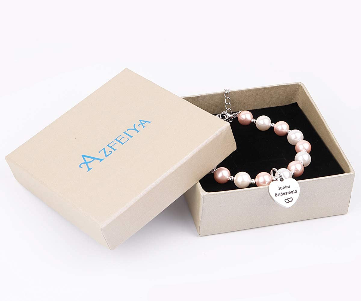Junior Bridesmaid Bracelet Wedding Party Gifts Bridesmaid Bracelet Maid of Honot Bracelet Matron of Honor Jewerly Bridal Party Gift Bridesmaid Gift Apparel & Accessories > Jewelry > Bracelets AZFEIYA