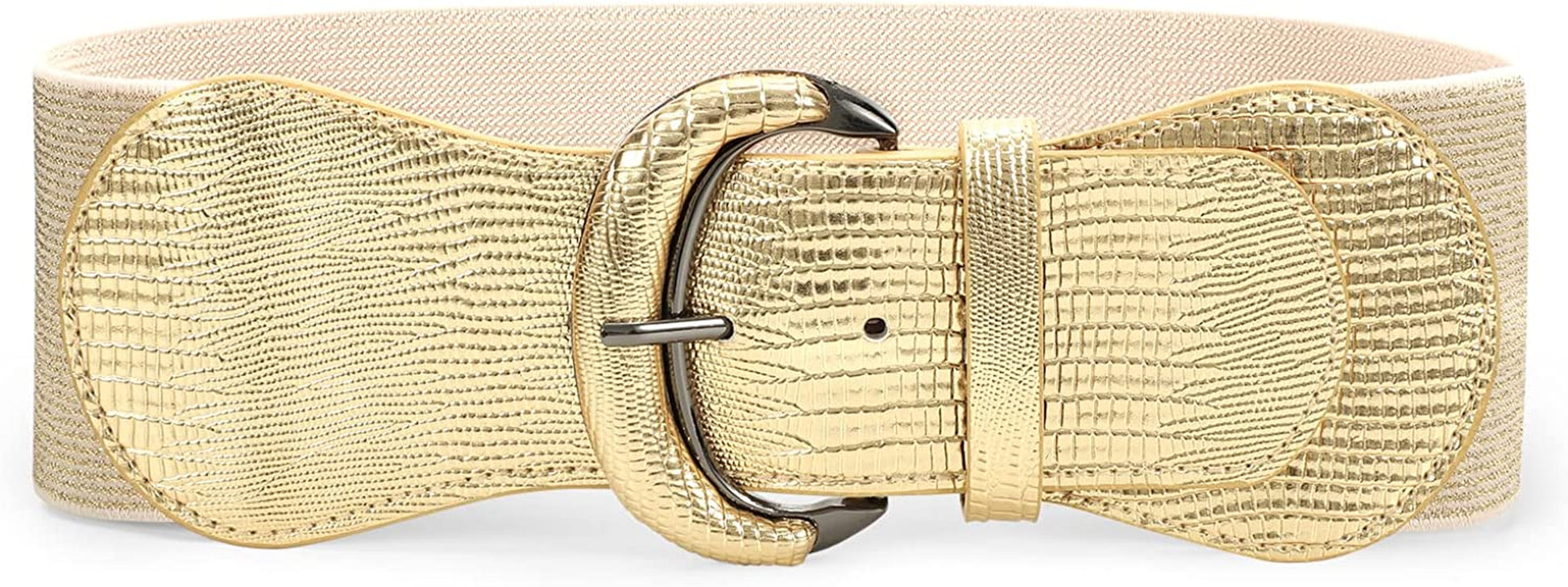 JASGOOD Women Stretchy Wide Waist Belt for Dress Ladies Elastic Belt Hook Buckle Apparel & Accessories > Clothing Accessories > Belts KYLIE MAX K-gold Suit for size 26"-30"