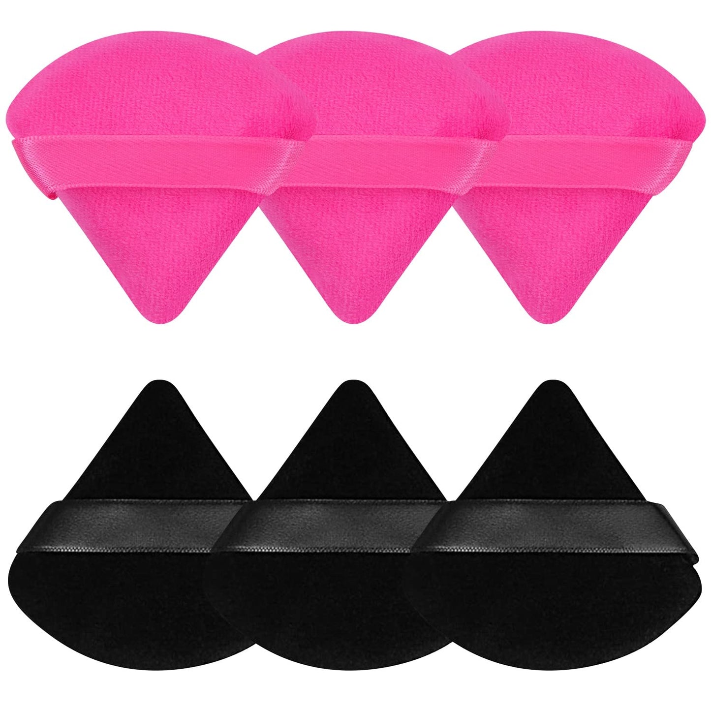 Pimoys 6 Pieces Powder Puff Face Soft Triangle Makeup Puff for Loose Powder Body Powder, Wedge Shape Velour Cosmetic Sponge for Contouring, under Eyes and Corners, Beauty Makeup Tools Health & Beauty > Personal Care > Cosmetics > Cosmetic Tools > Makeup Tools Pimoys Black and Hot Pink