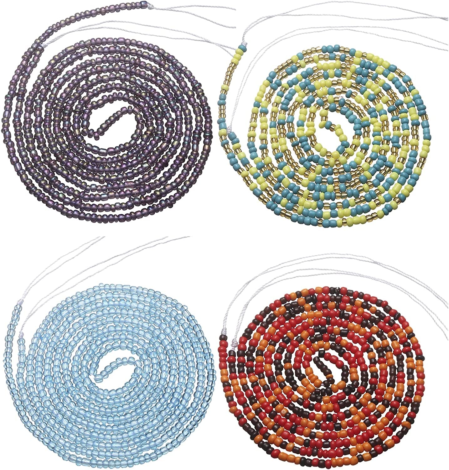 Taouzi Waist Beads for Women Colorful Beaded Body Chain Elastic String Waist Chain Beach Bikini Belly Chains Summer Jewelry for Women Girls Apparel & Accessories > Jewelry > Body Jewelry Taouzi StyleA 50Inch