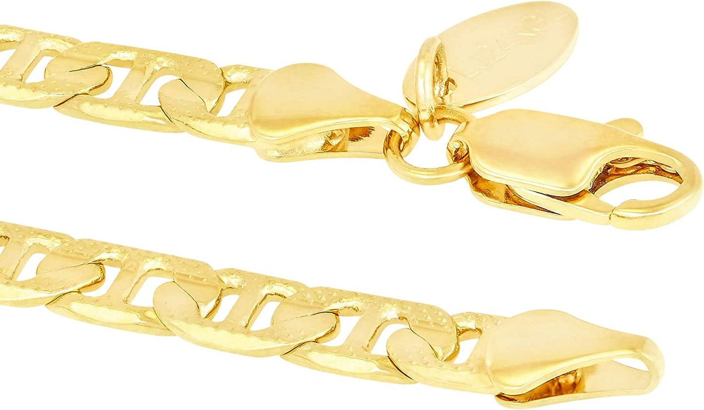 LIFETIME JEWELRY 5Mm Crushed Mariner Anklet for Women & Girls 24K Real Gold Plated Apparel & Accessories > Jewelry > Anklets Lifetime Products Group